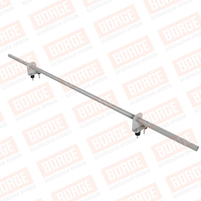 Снегозадержатель однотрубчатый NewLine 1,5м, D-25мм, 2 опоры, бело-алюминиевый (RAL 9006)