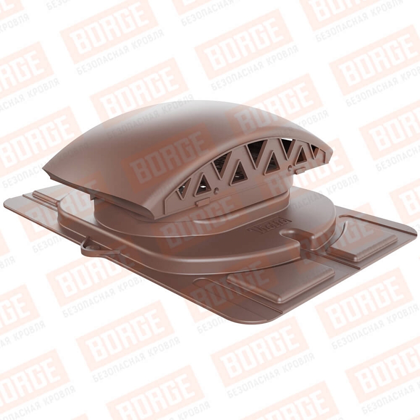 Вентилятор подкровельный Viotto с универсальным проходным элементом, коричневый шоколад (RAL 8017). Черепаха