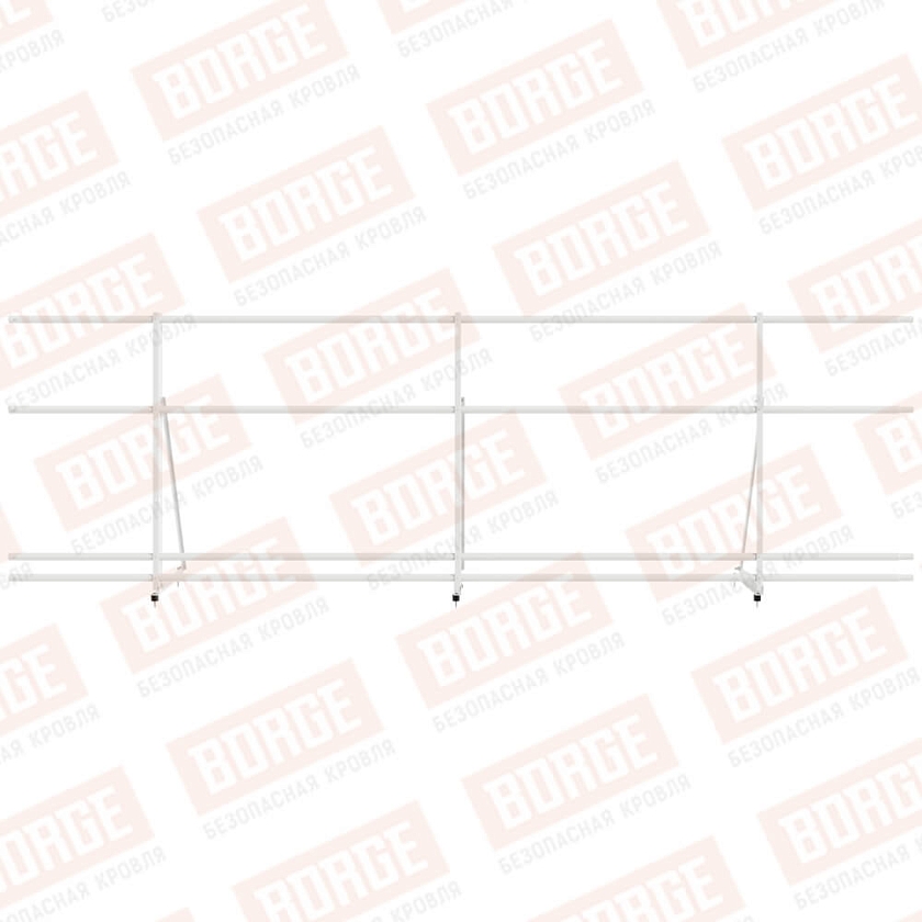 Ограждение декоративное NewLine H-90см, 3м, сигнально-белый (RAL 9003), с двумя доп. трубами