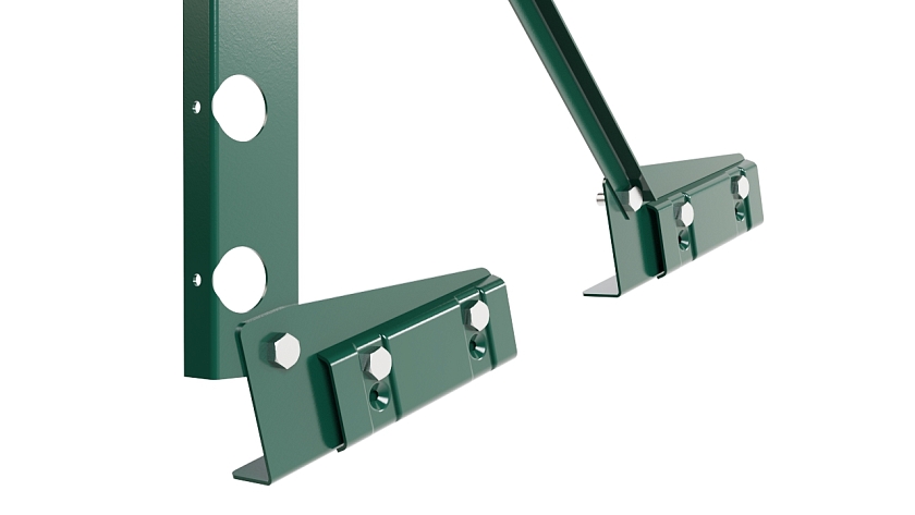 Ограждение кровельное NewLine H-60см, 3м, для фальцевой кровли, зеленый мох (RAL 6005)