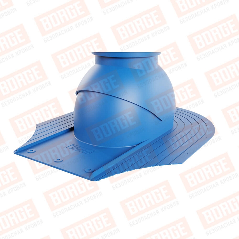 Выход вентиляции канализации Viotto, для мягкой кровли при монтаже, сигнально-синий (RAL 5005)