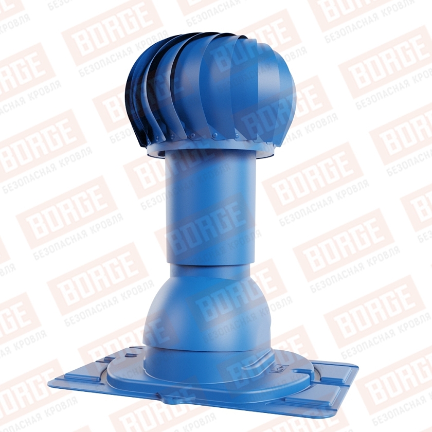 Роторная вентиляция Viotto с универсальным проходным элементом, d-110мм, h-550мм, утепленная, сигнально-синий (RAL 5005)