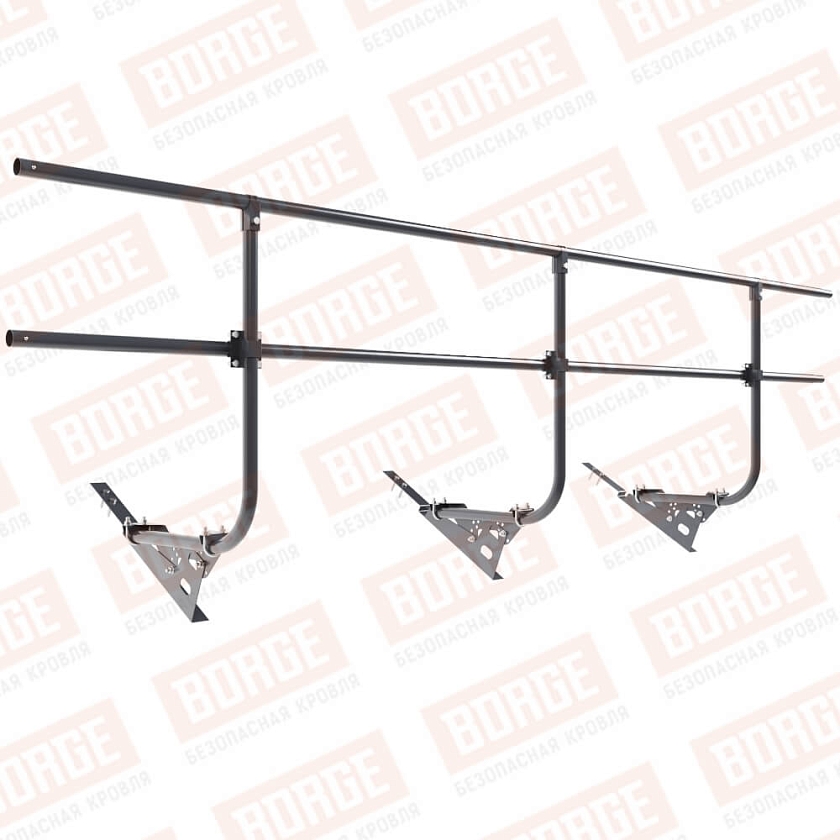 Ограждение кровельное BORGE H-90см, 3м, для композитной черепицы, серый графит (RAL 7024)