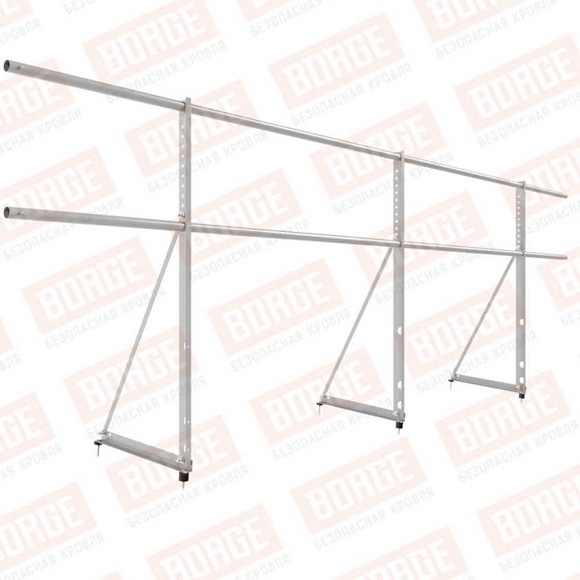 Ограждение декоративное NewLine H-90см, 3м, бело-алюминиевый (RAL 9006)