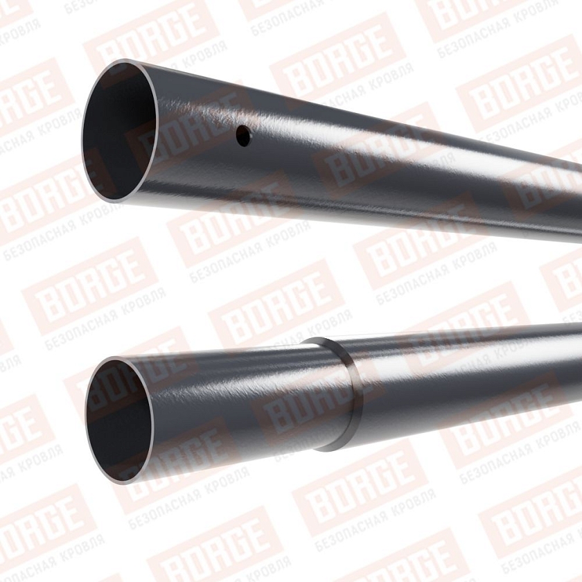 Труба Русский Рубеж D-25мм, 3м, оцинк., серый графит (RAL 7024)