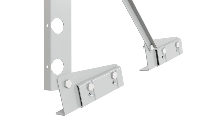 Ограждение кровельное NewLine H-60см, 3м, для фальцевой кровли, бело-алюминиевый (RAL 9006)