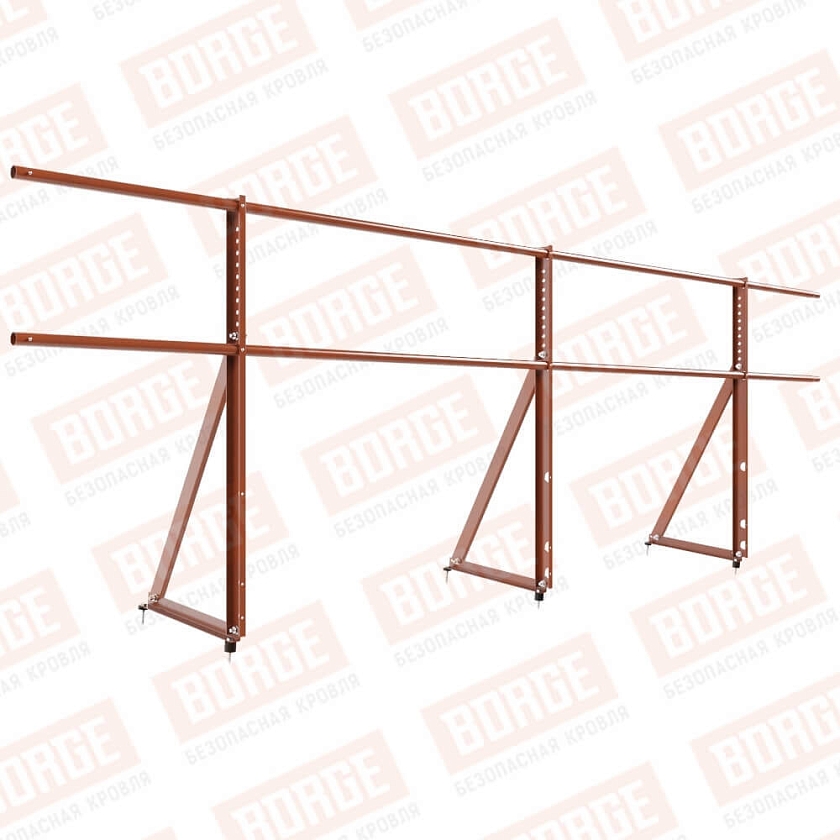 Ограждение кровельное Русский Рубеж H-90см, 3м, терракотовый (RAL 8004)