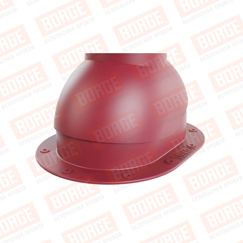 Выход вентиляции канализации Viotto, для готовой мягкой и фальцевой кровли, красное вино (RAL 3005)