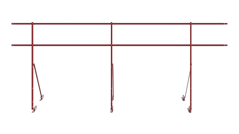 Ограждение кровельное NewLine H-120см, 3м, для фальцевой кровли, коричнево-красный (RAL 3011)