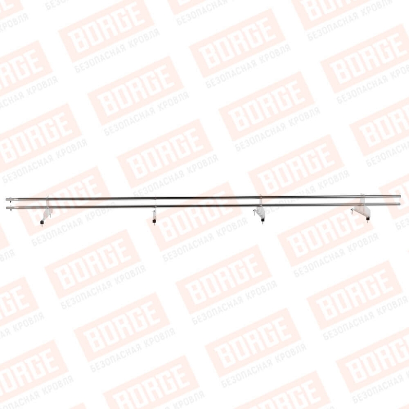 Снегозадержатель трубчатый Русский Рубеж 25х45мм, 3м, 4 опоры, цинк