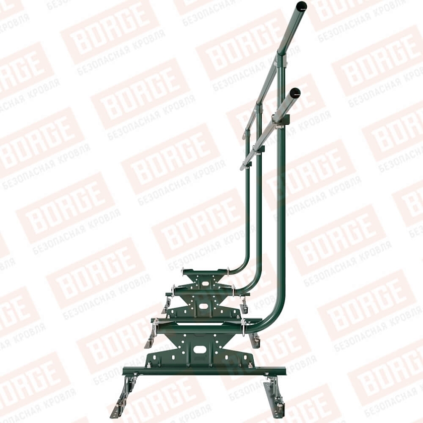 Ограждение кровельное BORGE H-120см, 3м, для  параллельного фальца, зеленый мох (RAL 6005)