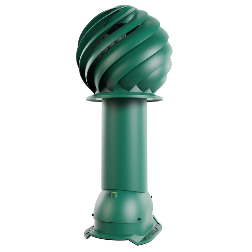 Роторная вентиляция Viotto, для МЧ Каскад, d-125мм, неутепленная, зелёный мох (RAL 6005)