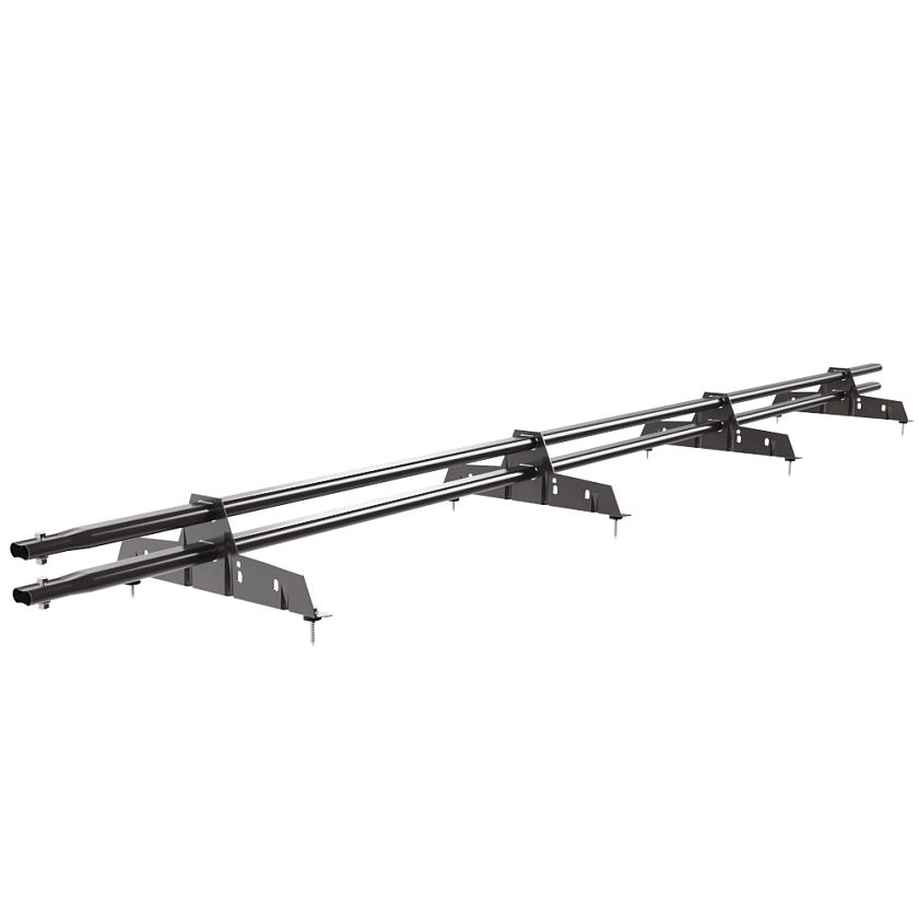 Снегозадержатель трубчатый Русский Рубеж 25х45мм, 3м, 4 опоры, серо-коричневый (RR 32)