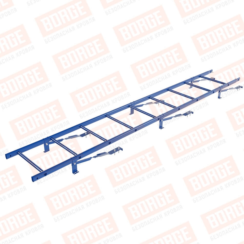 Комплект лестница кровельная BORGE 2,7м, для штучной черепицы, сигнально-синий (RAL 5005)