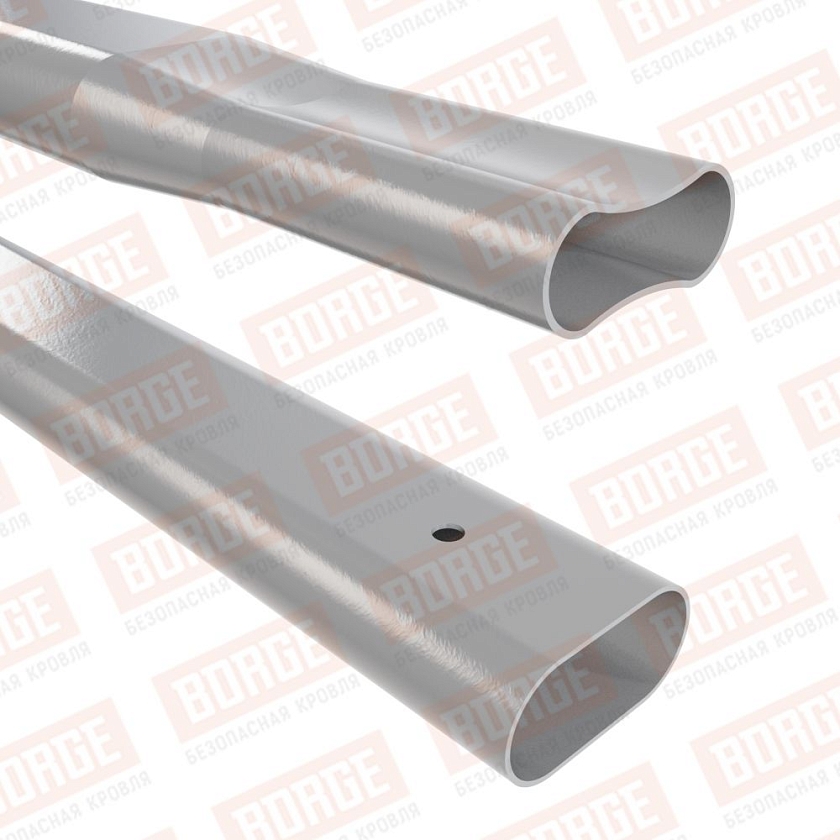 Труба снегозадержателя Русский Рубеж 40х20х3000, сигнально-серый (RAL 7004)