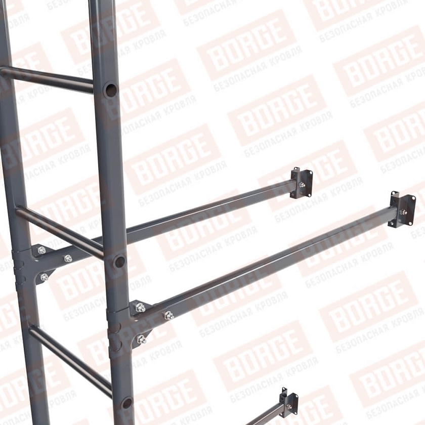 Комплект лестница фасадная BORGE (нижняя секция), 2,7м, серый графит (RAL 7024 matt)