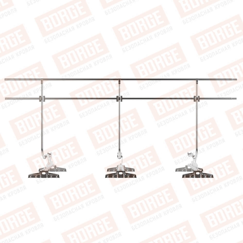 Ограждение кровельное BORGE H-120см, 3м, для параллельного фальца, цинк