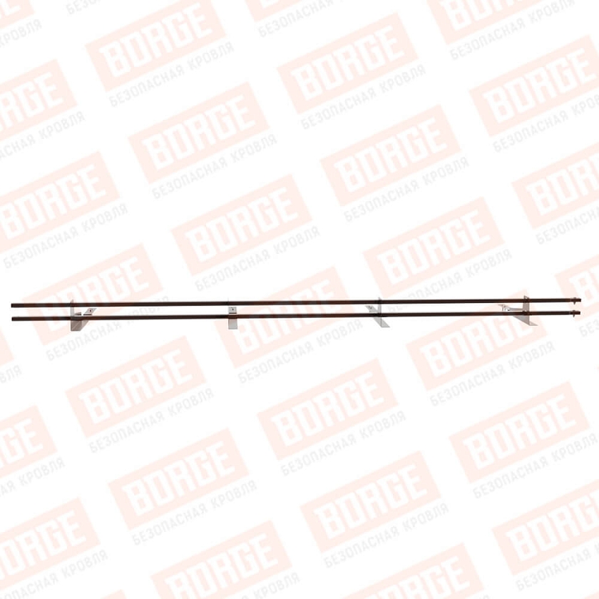 Снегозадержатель трубчатый BORGE 3м, 4 опоры, для композитной черепицы, окрашенный (NL-807)