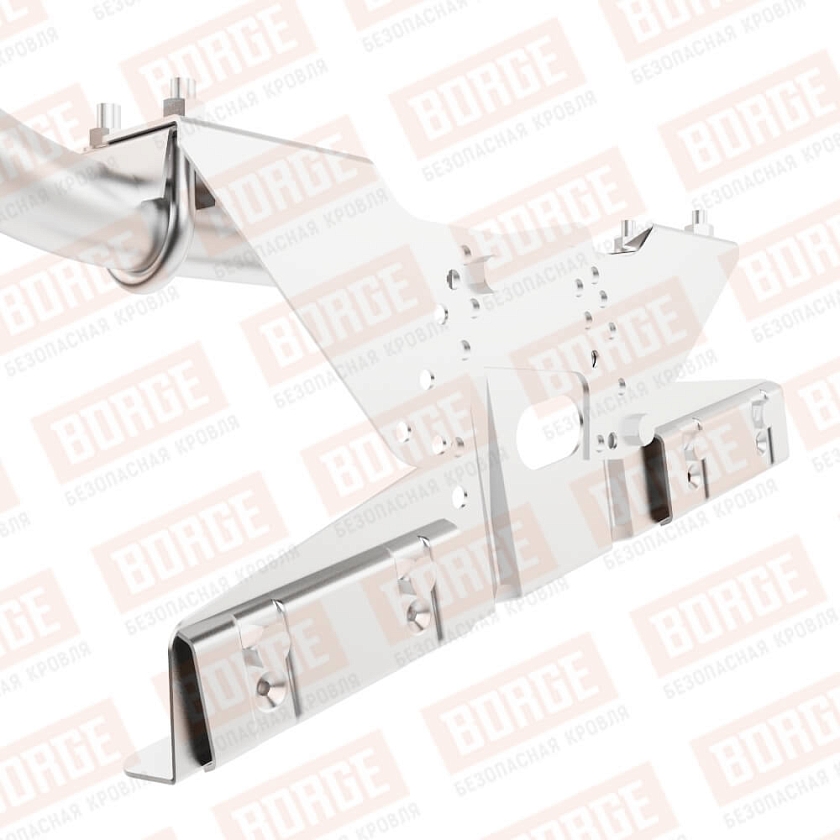 Ограждение кровельное BORGE H-120см, 3м, для фальцевой кровли, цинк