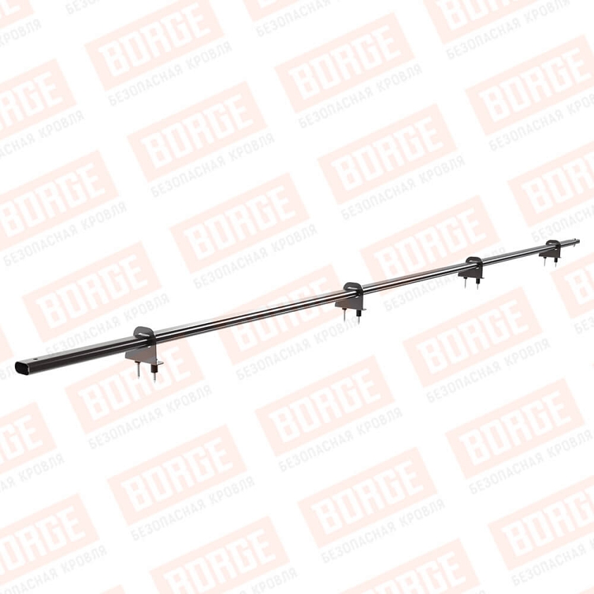 Снегозадержатель однотрубчатый BORGE 3м, 4 опоры, серо-коричневый (RR 32)