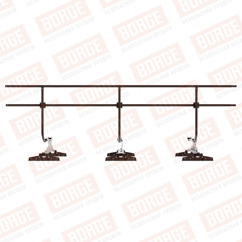 Ограждение кровельное BORGE H-90см, 3м, для параллельного фальца, окрашенный (NL-807)