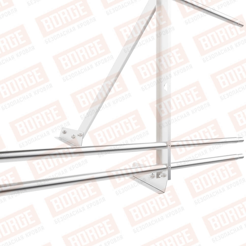 Ограждение кровельное Русский Рубеж H-90см, 3м, для фальцевой кровли, цинк, с двумя доп. трубами