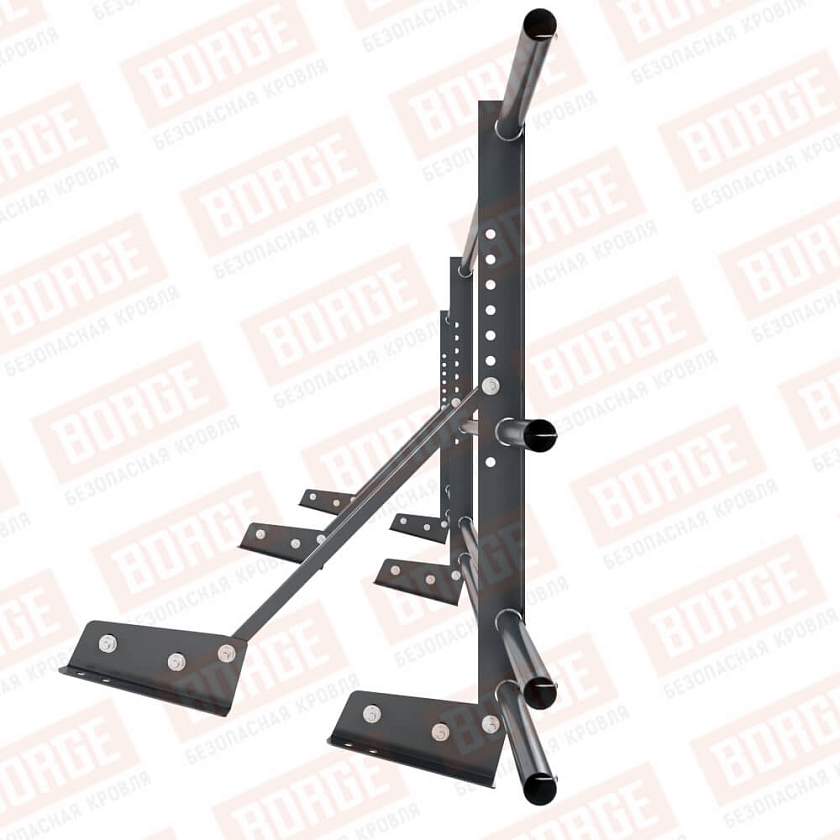 Ограждение декоративное NewLine H-60см, 3м, для фальц. кров., антрацитово-серый (RAL 7016), с двумя доп. трубами