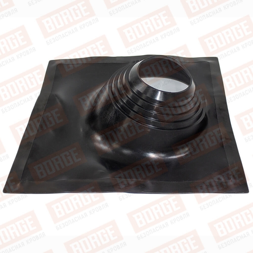 Проходка кровельная угловая №2 BORGE (d=200-300, 525х525mm, RAL 9005 черный), силикон