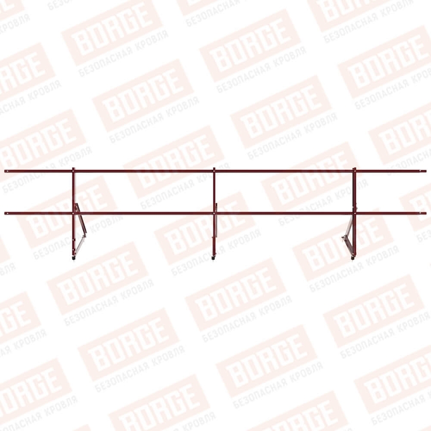 Ограждение кровельное Русский Рубеж H-60см, 3м, красное вино (RAL 3005)