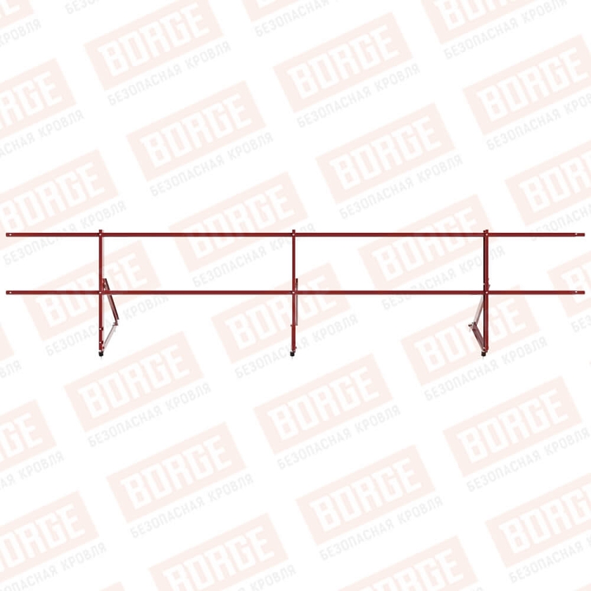 Ограждение кровельное Русский Рубеж H-60см, 3м, коричнево-красный (RAL 3011)