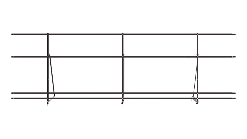 Ограждение кровельное NewLine H-90см, 3м, серо-коричневый (RAL 8019), с двумя доп. трубами