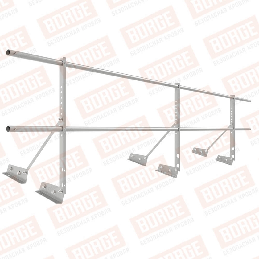 Ограждение декоративное NewLine H-60см, 3м, для фальцевой кровли, бело-алюминиевый (RAL 9006)