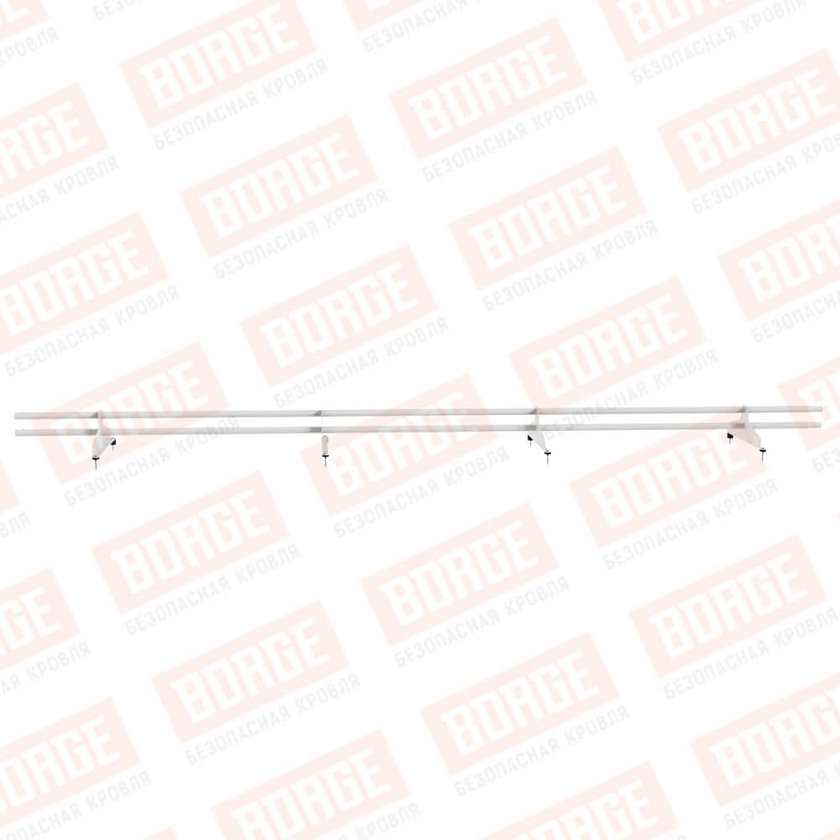 Снегозадержатель трубчатый NewLine 3м, D-25мм, 4 опоры, сигнально-белый (RAL 9003)