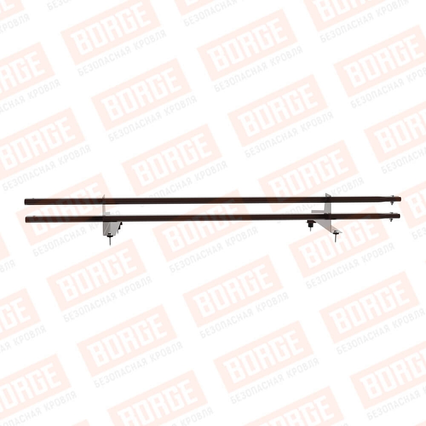 Снегозадержатель трубчатый Русский Рубеж 1,5м, 2 опоры, для МЧ с выс. ступ., окрашенный (NL-807), 400мм