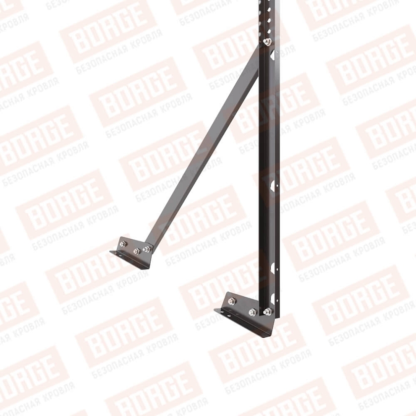 Ограждение кровельное Русский Рубеж H-120см, 3м, для фальцевой кровли, серо-коричневый (RR 32)