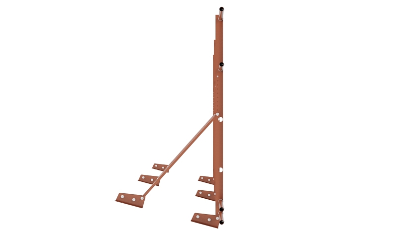 Ограждение кровельное NewLine H-120см, 3м, для фальц. кров., терракотовый (RAL 8004), с двумя доп. трубами