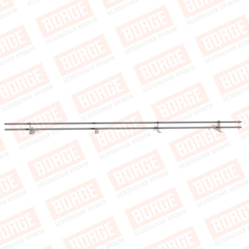 Снегозадержатель трубчатый BORGE 3м, 4 опоры, для черепичной кровли, сигнально-серый (RAL 7004)