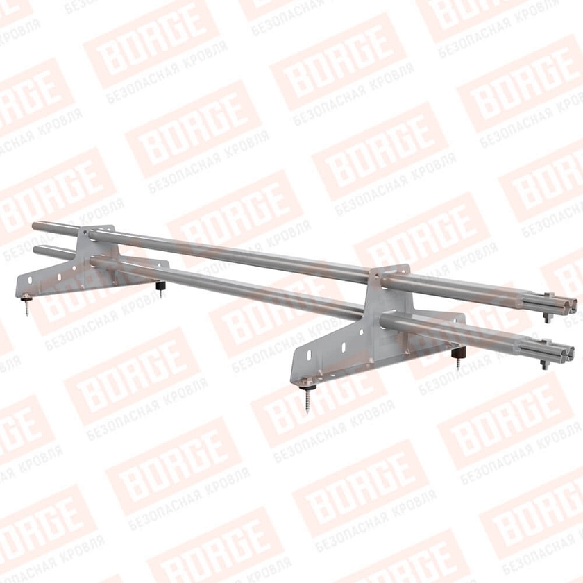 Снегозадержатель трубчатый BORGE 1,5м, 2 опоры, сигнально-серый (RAL 7004)