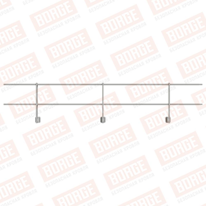 Ограждение парапетное NewLine H-60см, 3м, бело-алюминиевый (RAL 9006)