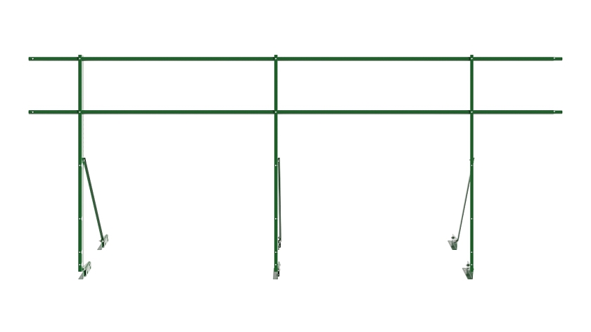 Ограждение кровельное NewLine H-120см, 3м, для фальцевой кровли, лиственно-зеленый (RAL 6002)