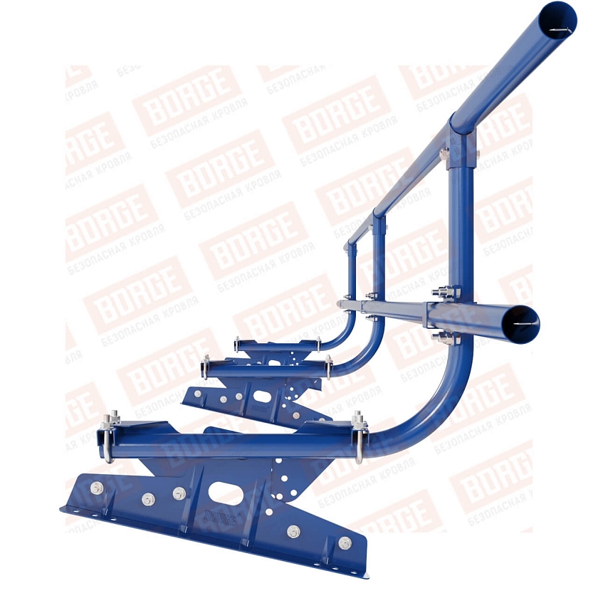 Ограждение кровельное BORGE H-60см, 3м, для фальцевой кровли, сигнально-синий (RAL 5005)