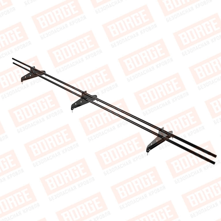 Снегозадержатель трубчатый NewLine 3м, D-25мм, 3 опоры, чёрный (RAL 9005)