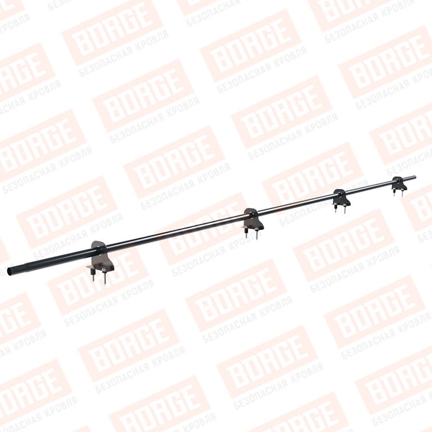 Снегозадержатель однотрубчатый NewLine 3м, D-25мм, 4 опоры, антрацитово-серый (RAL 7016)