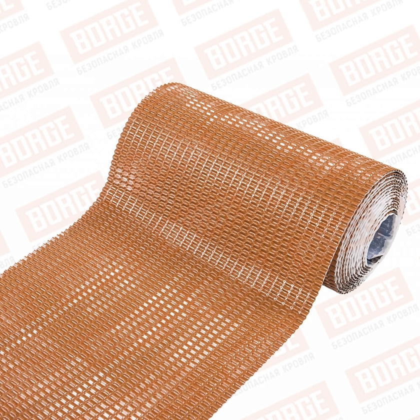 Лента примыкания алюминиевая BORGE, "3D" 300мм, 5м, терракотовый (RAL 8004)