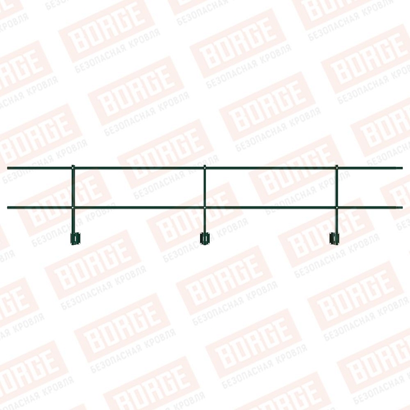 Ограждение парапетное NewLine H-60см, 3м, зеленый мох (RAL 6005)