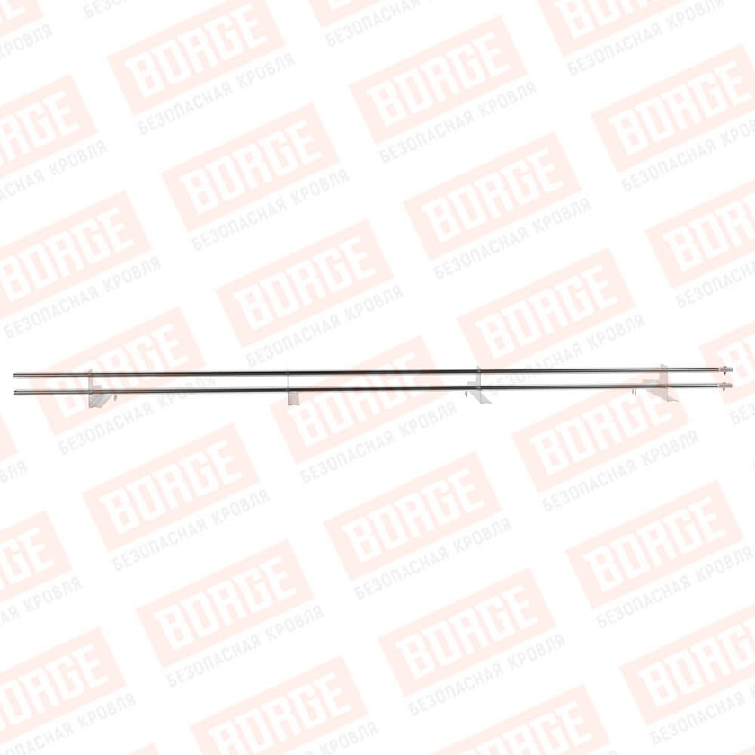 Снегозадержатель трубчатый BORGE 3м, 4 опоры, для черепичной кровли, цинк