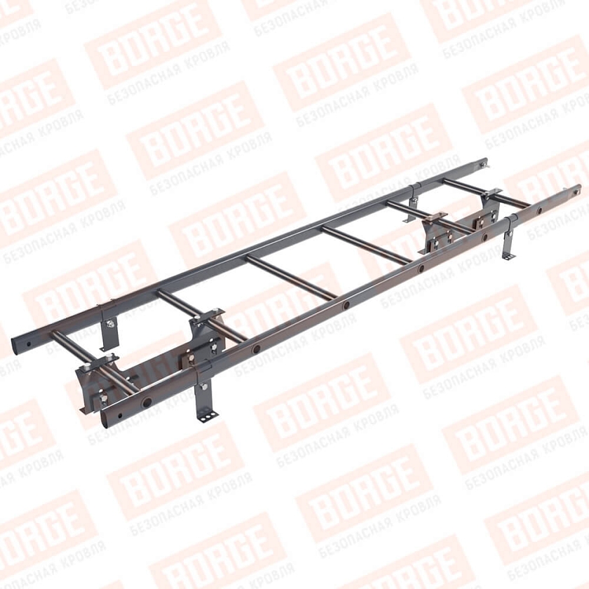 Комплект лестница кровельная BORGE 1,8м, для фальцевой кровли, серый графит (RAL 7024)