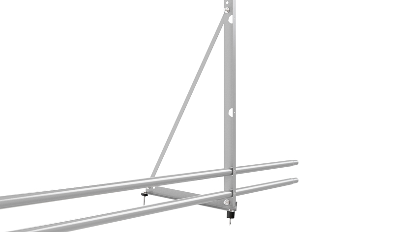 Ограждение кровельное NewLine H-120см, 3м, сигнально-серый (RAL 7004), с двумя доп. трубами