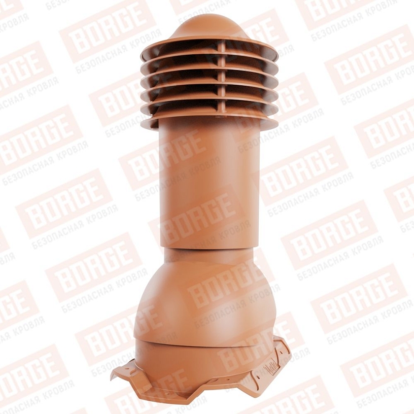 Труба вентиляционная Viotto, для профнастила С20, d-110мм, h-550мм, утепленная, терракотовый (RAL 8004)