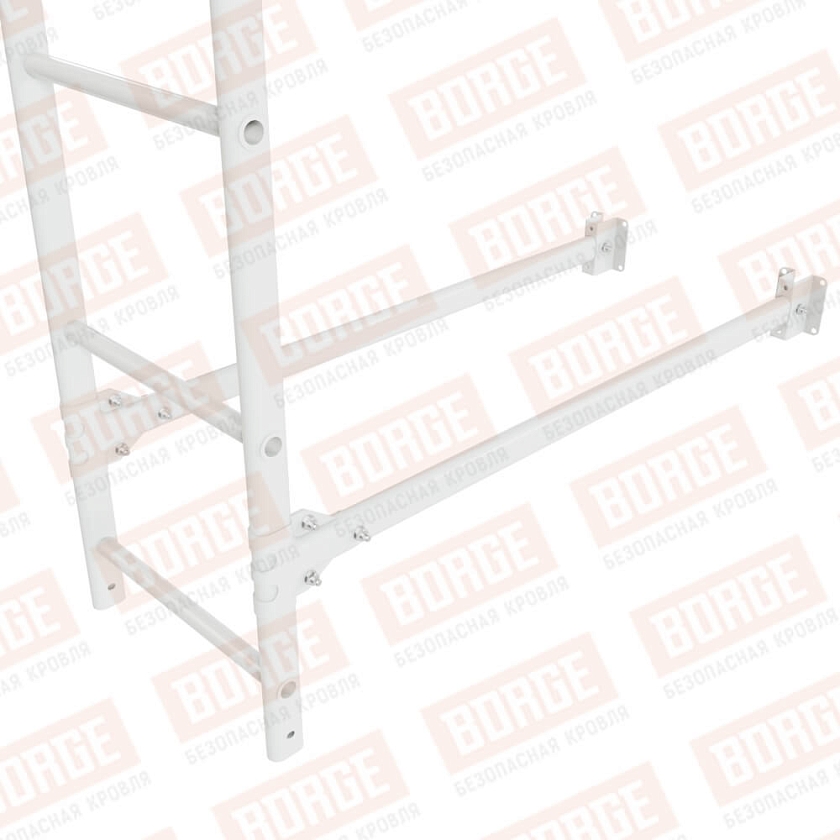 Комплект лестница фасадная BORGE (верхняя секция), 1,8м, сигнально-белый (RAL 9003)